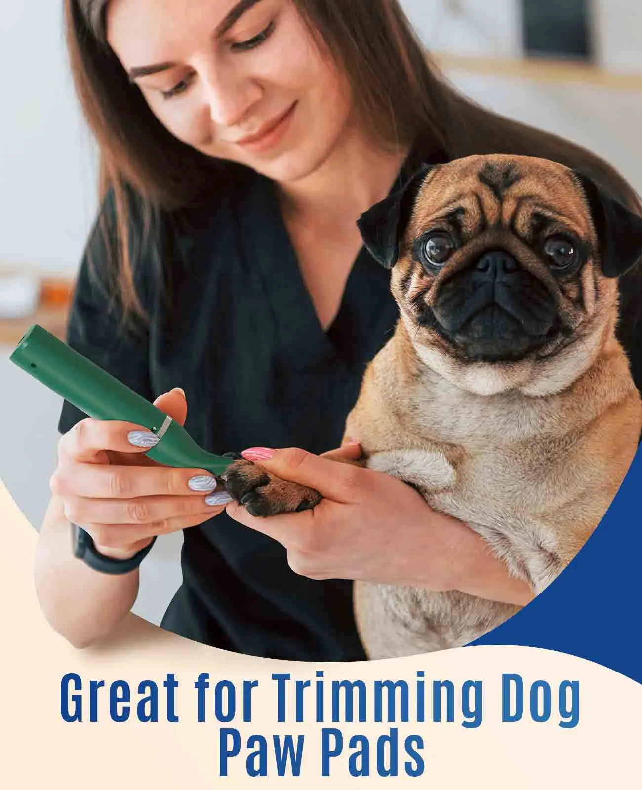 Oneisall N5 Dog Clipper with Double Blades Dog Paw Trimmer