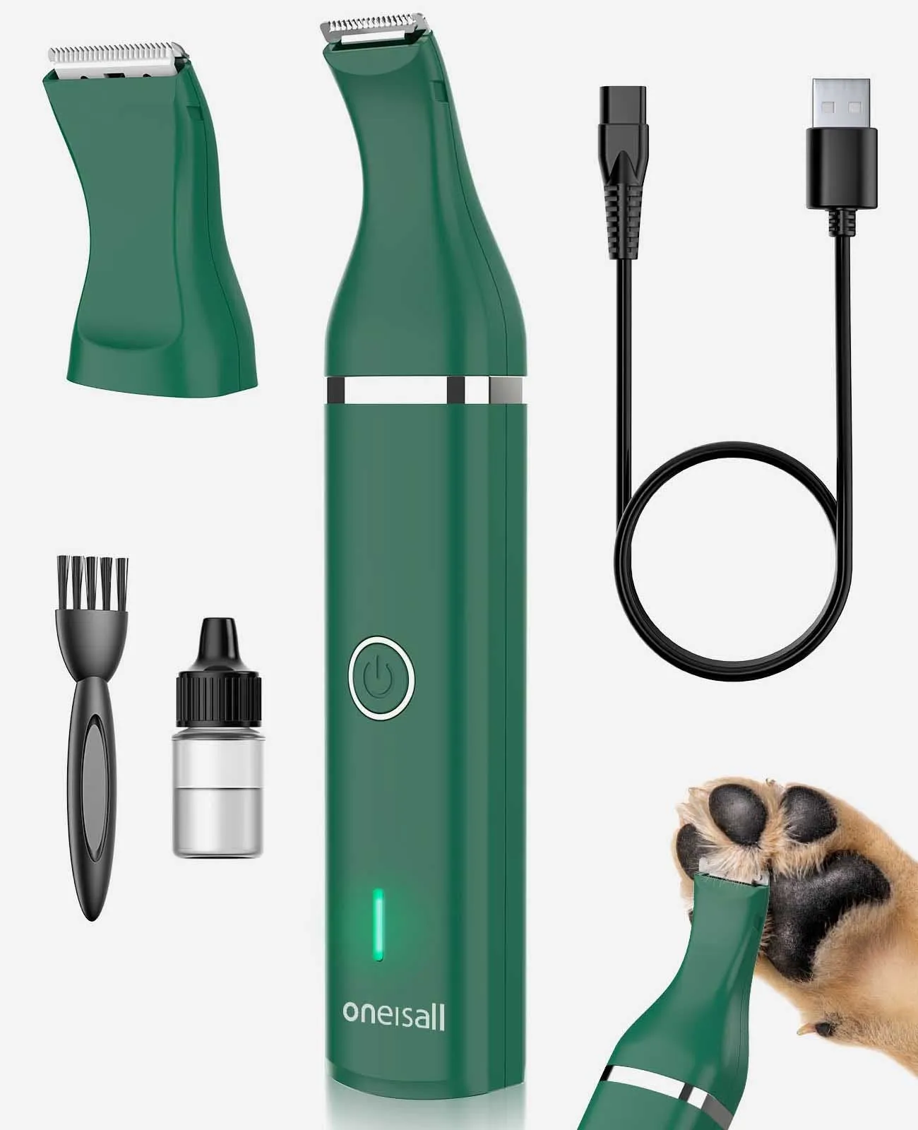 Oneisall N5 Dog Clipper with Double Blades Dog Paw Trimmer