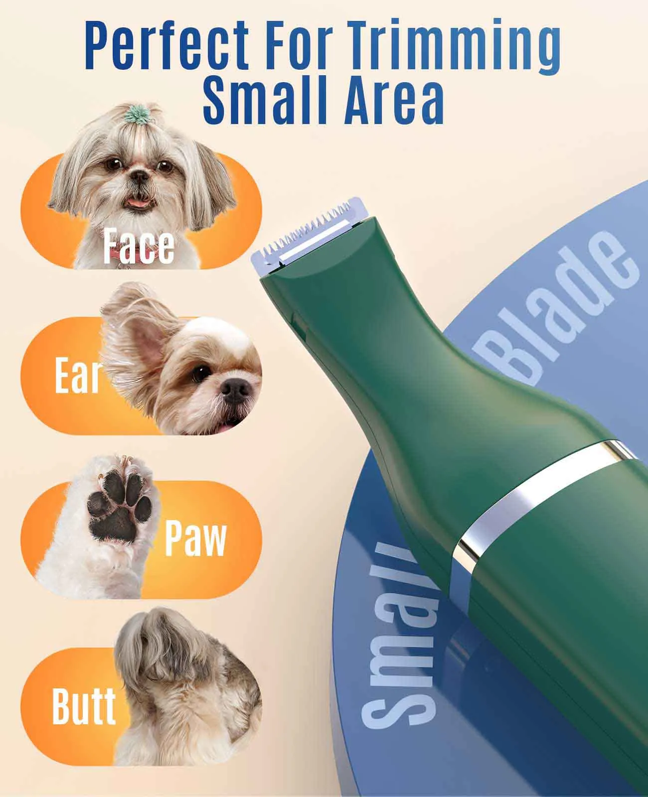 Oneisall N5 Dog Clipper with Double Blades Dog Paw Trimmer