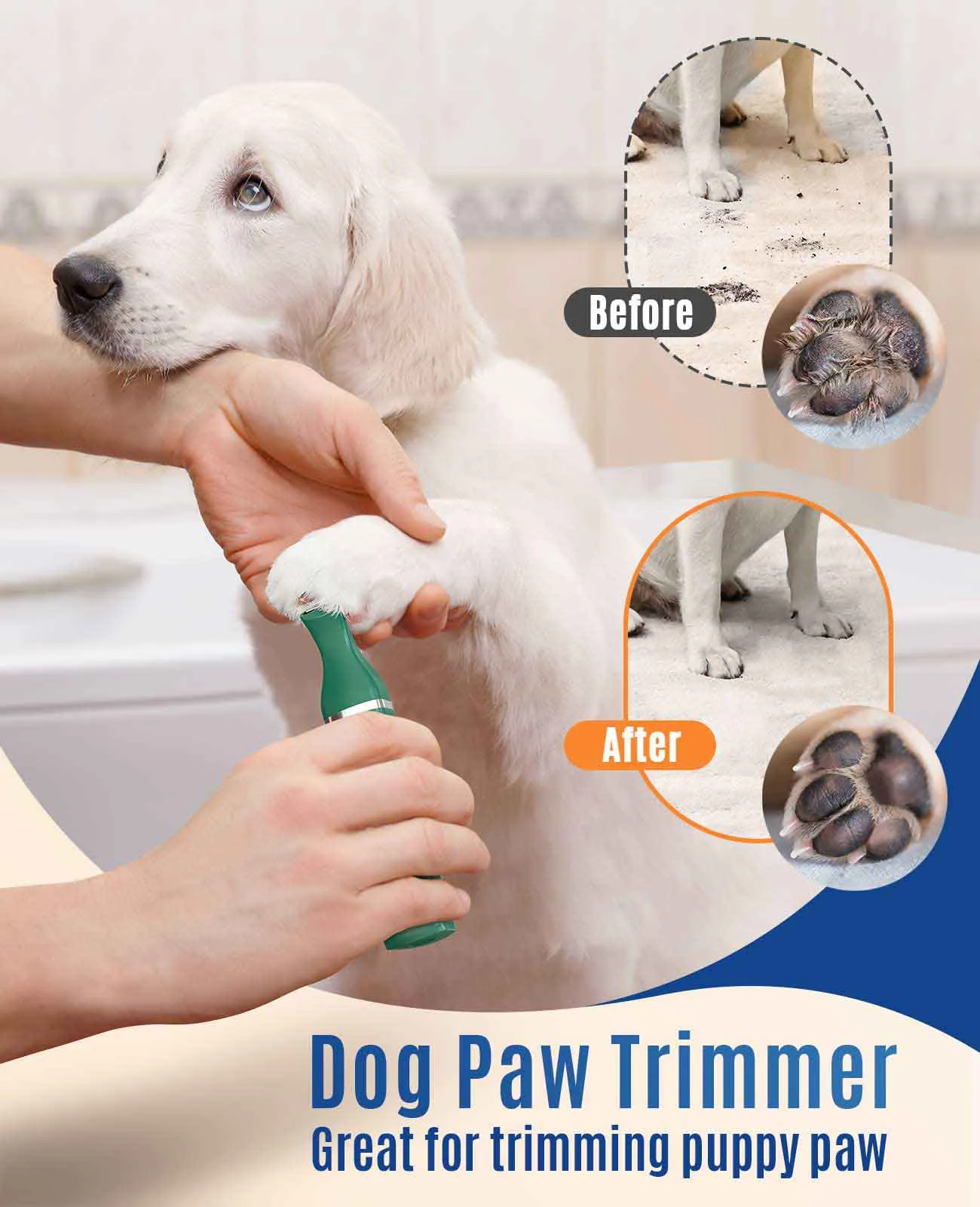 Oneisall N5 Dog Clipper with Double Blades Dog Paw Trimmer