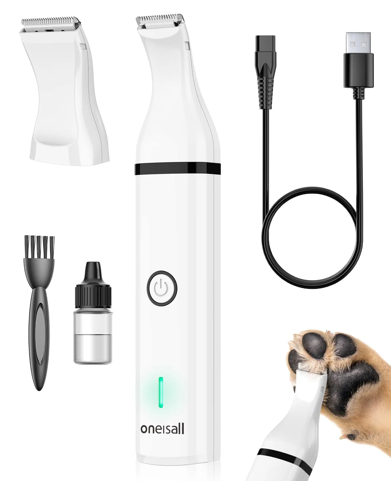 Oneisall N5 Dog Clipper with Double Blades Dog Paw Trimmer