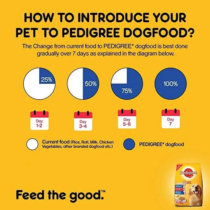 Pedigree Chicken & Liver Chunks in Gravy Pouch Adult Wet Food and Chicken & Vegetables Adult Dog Dry Food Combo
