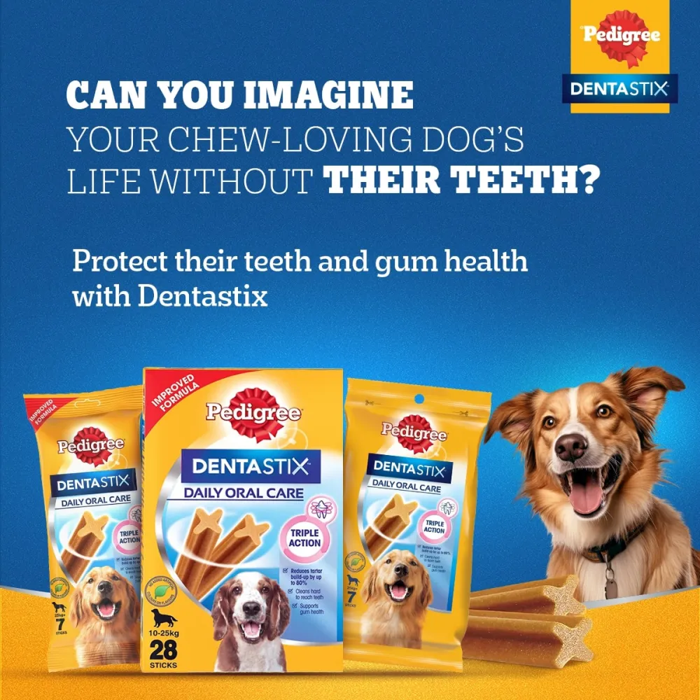 Pedigree Dentastix Oral Care for Adult (Medium Breed of 10 to 25 kg) Dog Treats (77g)