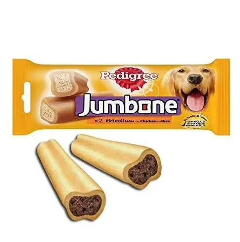 Pedigree Jumbone Adult Dog Treats, Chicken and Rice, 200 g Pouch (Pack of 2)