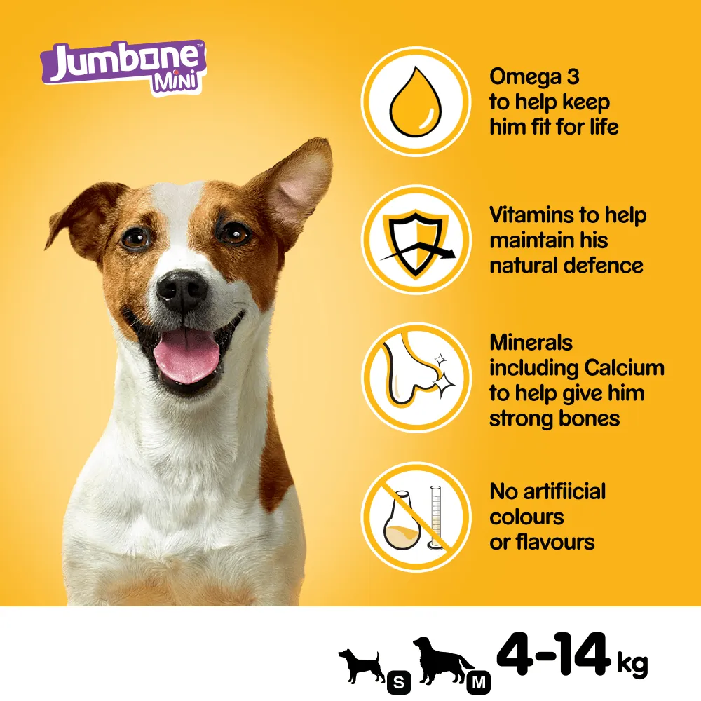Pedigree Jumbone Mini Dog Chew Treats with Beef & Poultry