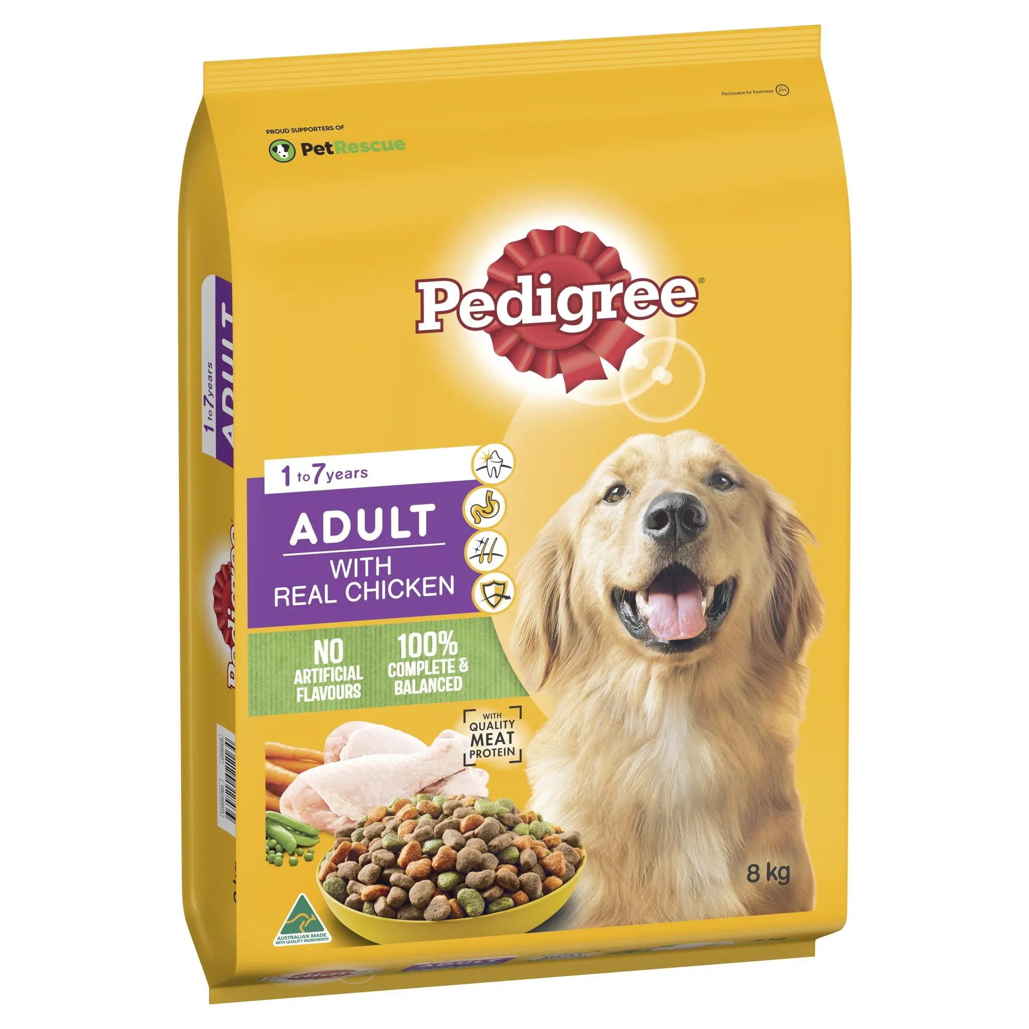 Pedigree Meaty Bites Dog Adult Dry Food Chicken 8kg