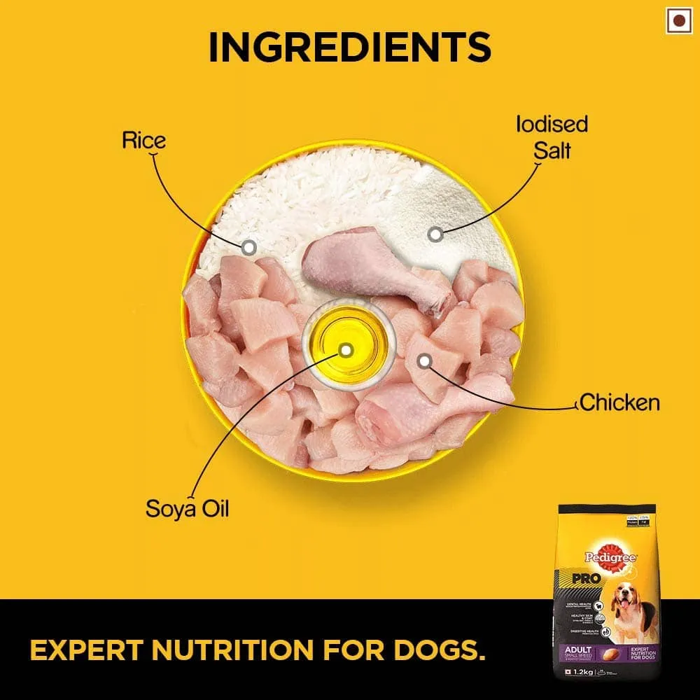 Pedigree PRO Dry Food for Small Breed and Dentastix Oral Care Adult Dog Treats Combo