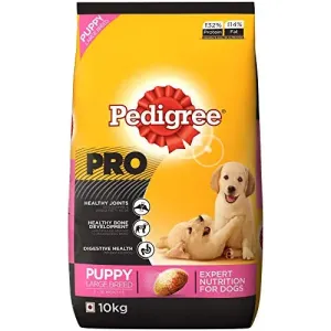 Pedigree PRO Expert Nutrition Large Breed Puppy (3-18 Months), Dry Dog Food, 10kg Pack Flavour : chicken