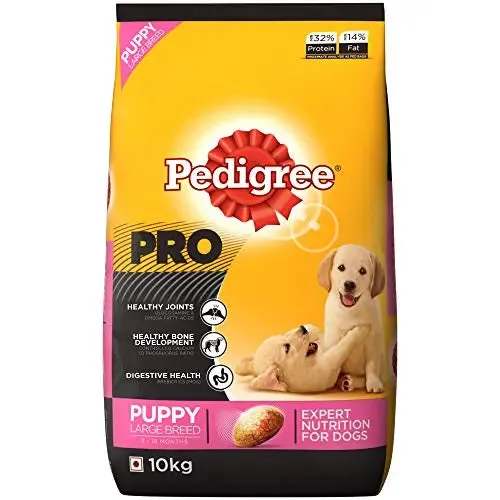 Pedigree PRO Expert Nutrition Large Breed Puppy (3-18 Months), Dry Dog Food, 10kg Pack Flavour : chicken