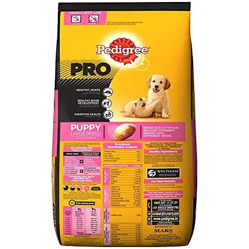 Pedigree PRO Puppy Large Breed (3-18 Months), Dry Dog Food, (20KG, Brown)
