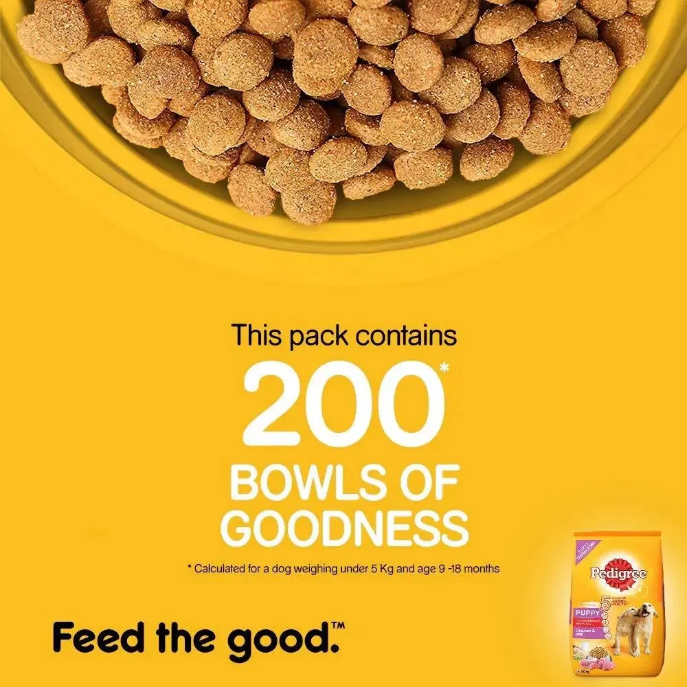 Pedigree Puppy Dry Dog Food Food, Chicken & Milk, 20 kg