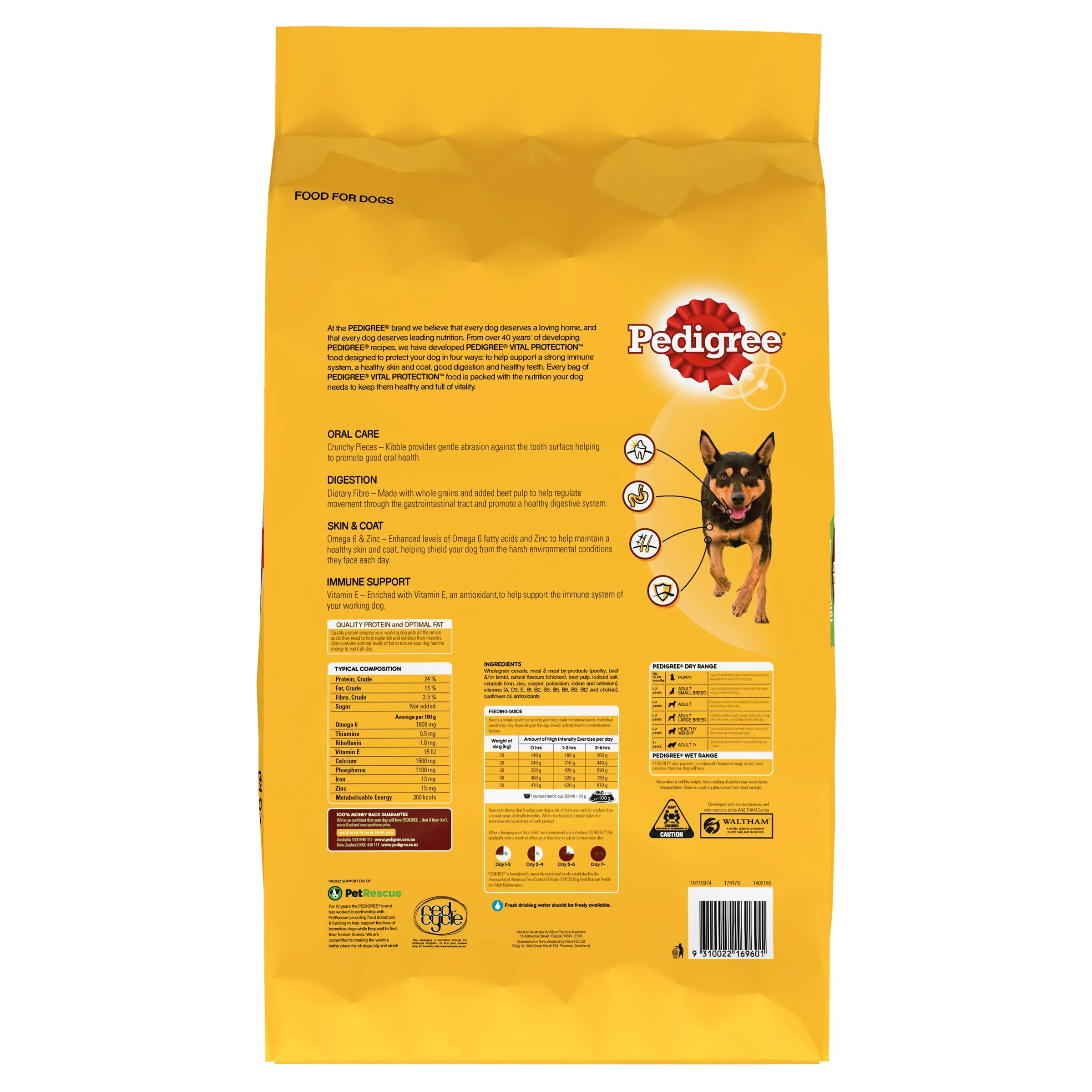 Pedigree - Working Dog Real Beef Dog Dry Food (20kg)