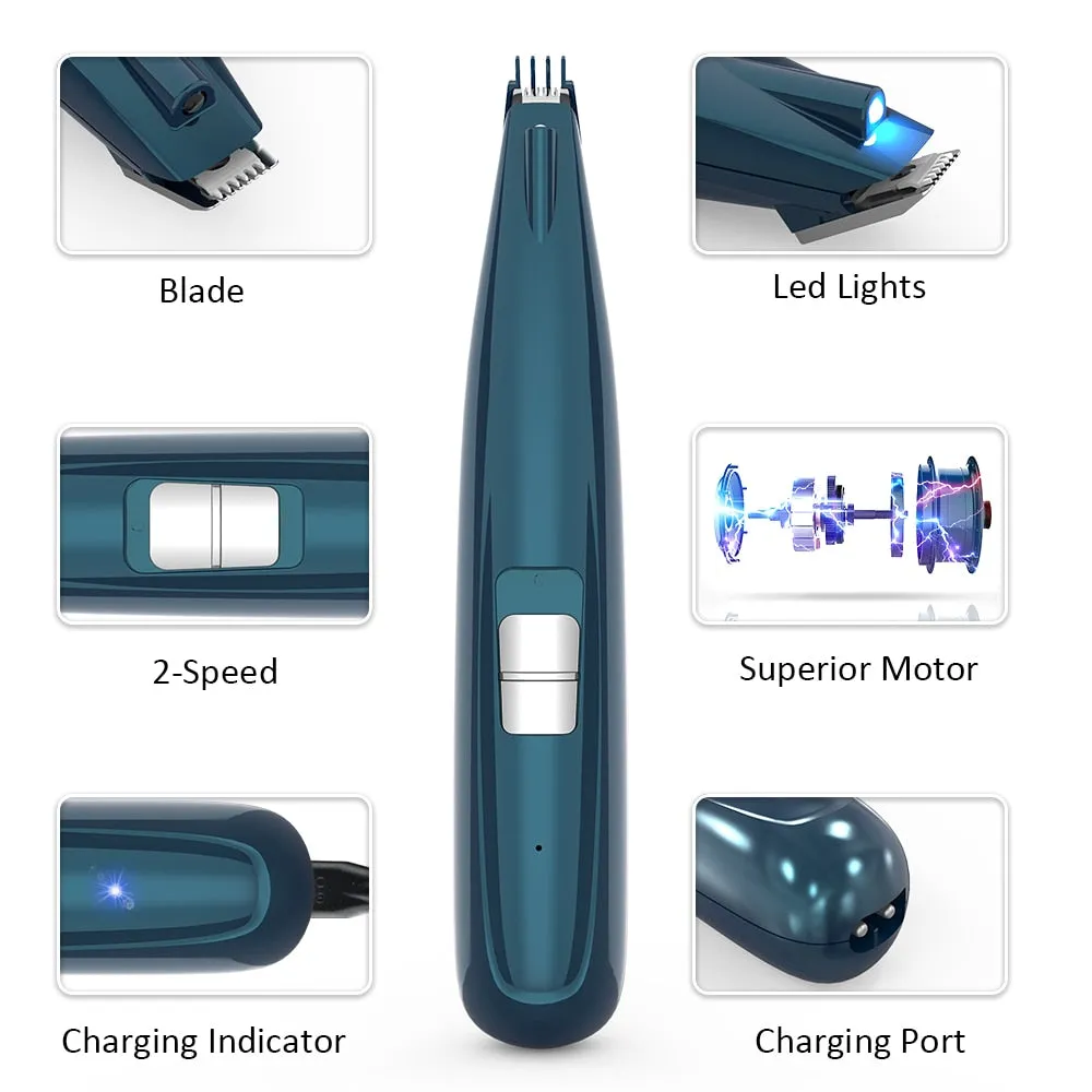 Pet Grooming Kit Dog Cat Hair Trimmer USB Rechargeable Pets Clippers Machine Scissor Nail Grinding Hair