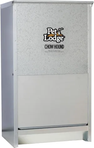 Pet Lodge Automatic Dog Feeder | Chow Hound Outdoor Pet Feeder for Large Dogs | Tough Galvanized Steel | Made in USA | 50 Pound