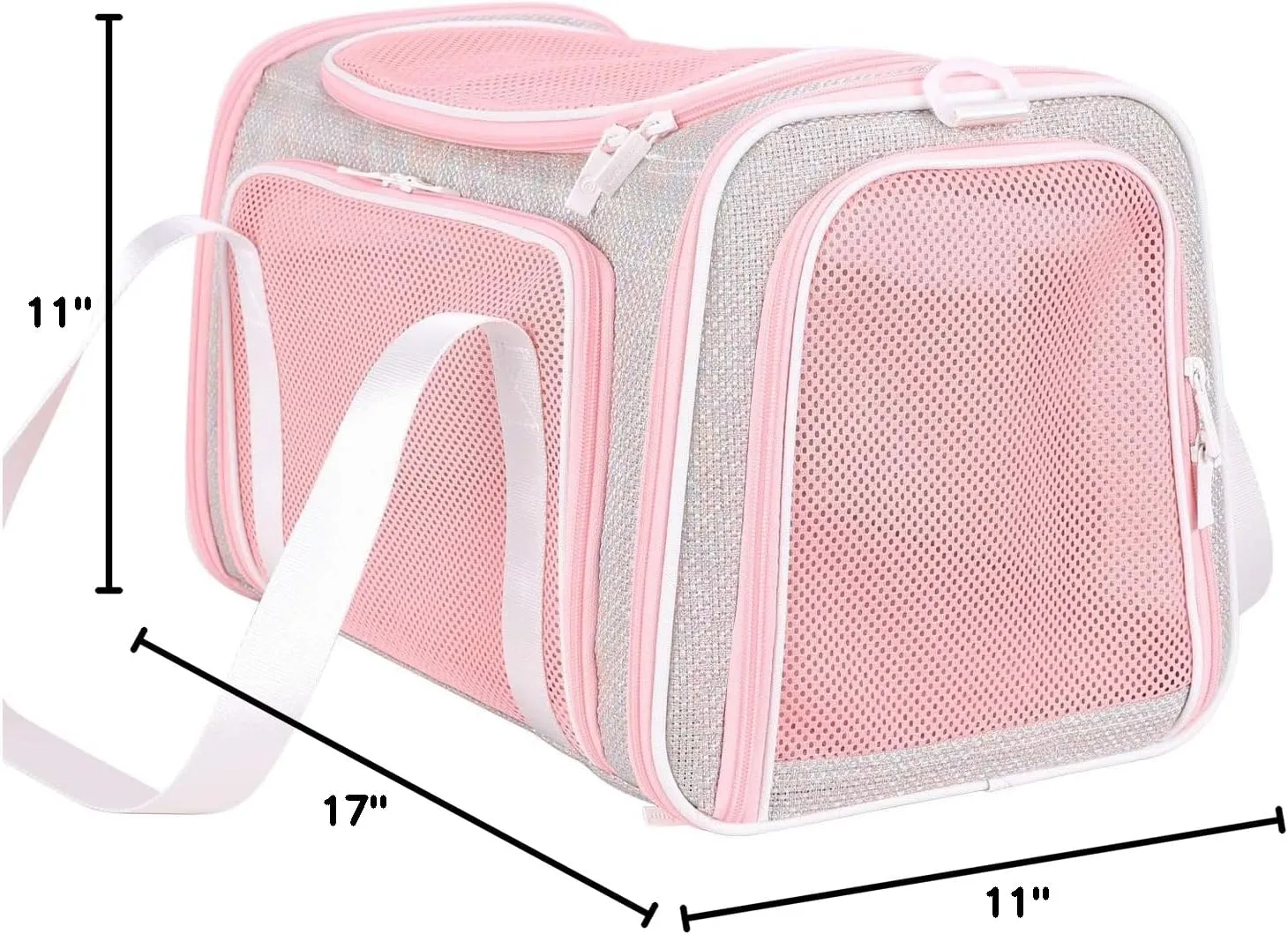 petisfam Soft Cute Travel Pet Carrier Bag for Medium Cats, Kitty and Puppy, Fantasy Pink, M