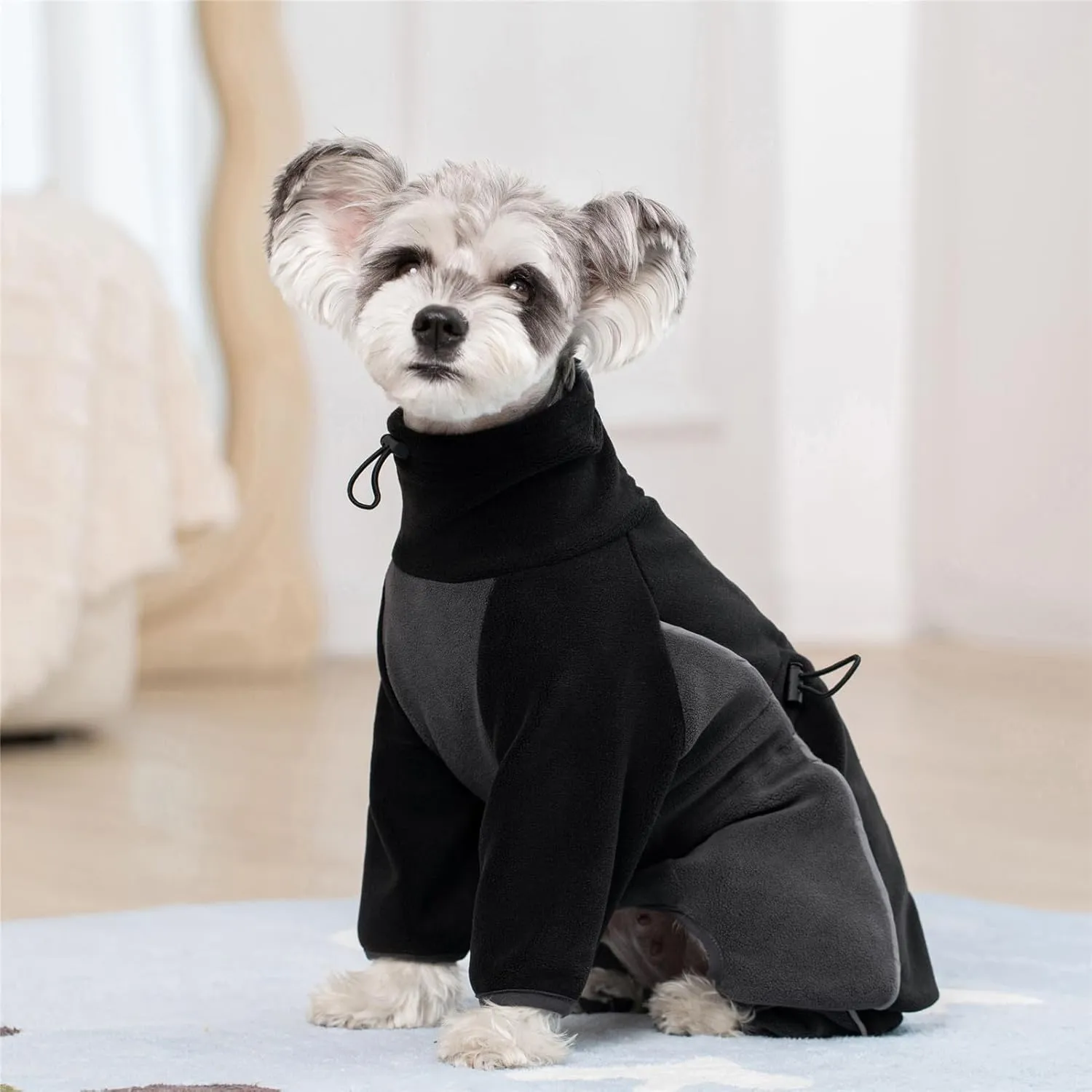 Petquares Fleece Dog Coat-Pullover Full Body Warm Dog Jumpsuit with Legs, Soft Pet Windproof Jacket for Small Dogs, Dog Bodysuit