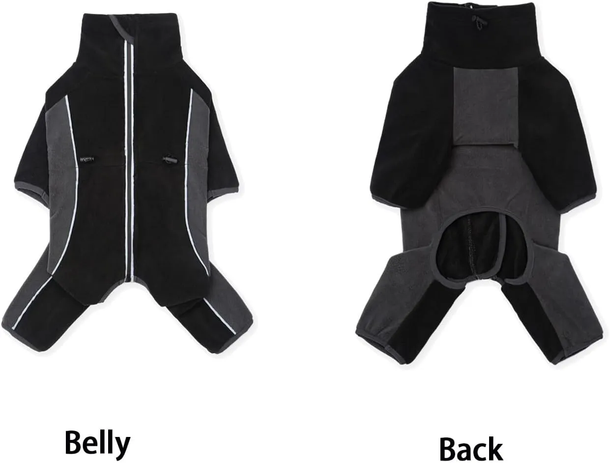 Petquares Fleece Dog Coat-Pullover Full Body Warm Dog Jumpsuit with Legs, Soft Pet Windproof Jacket for Small Dogs, Dog Bodysuit
