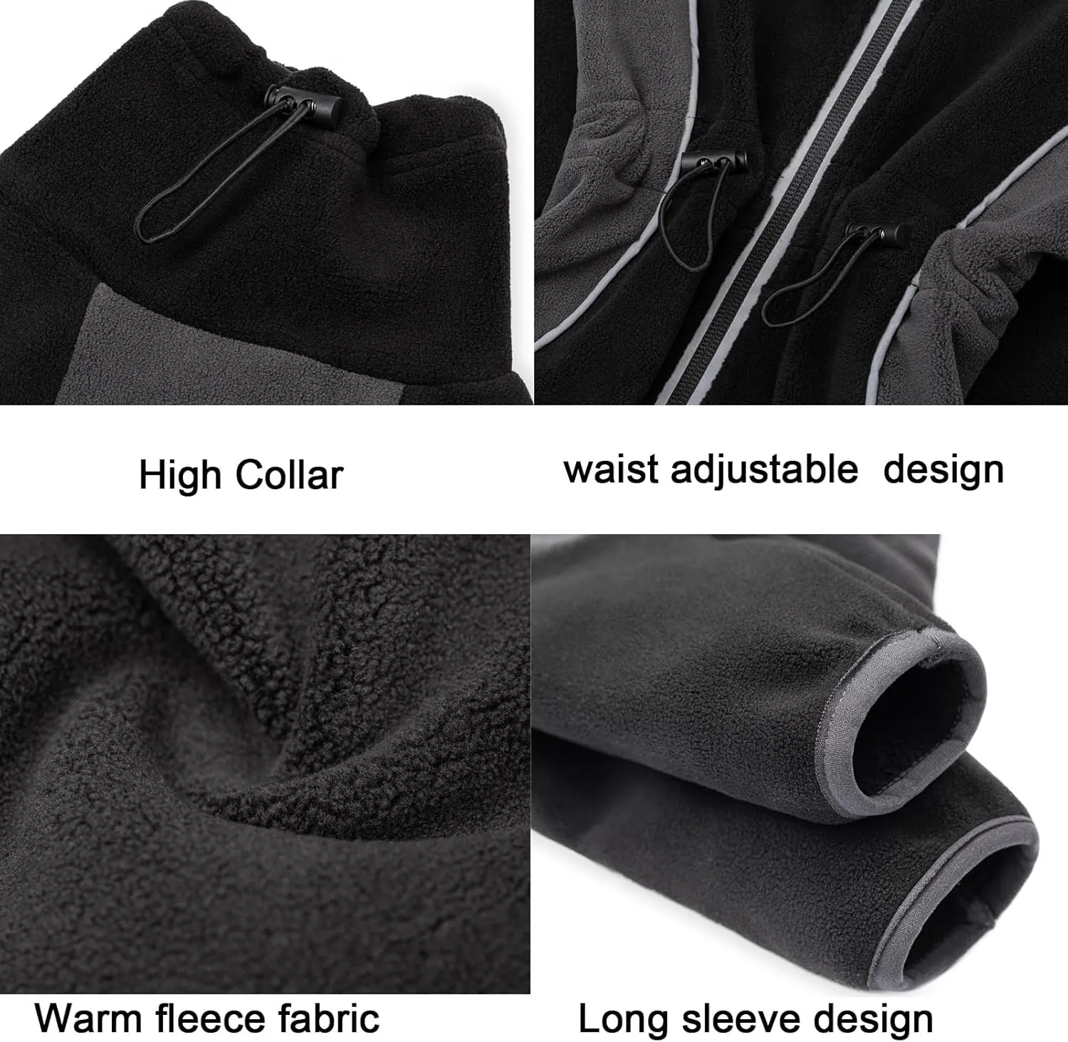 Petquares Fleece Dog Coat-Pullover Full Body Warm Dog Jumpsuit with Legs, Soft Pet Windproof Jacket for Small Dogs, Dog Bodysuit