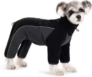 Petquares Fleece Dog Coat-Pullover Full Body Warm Dog Jumpsuit with Legs, Soft Pet Windproof Jacket for Small Dogs, Dog Bodysuit