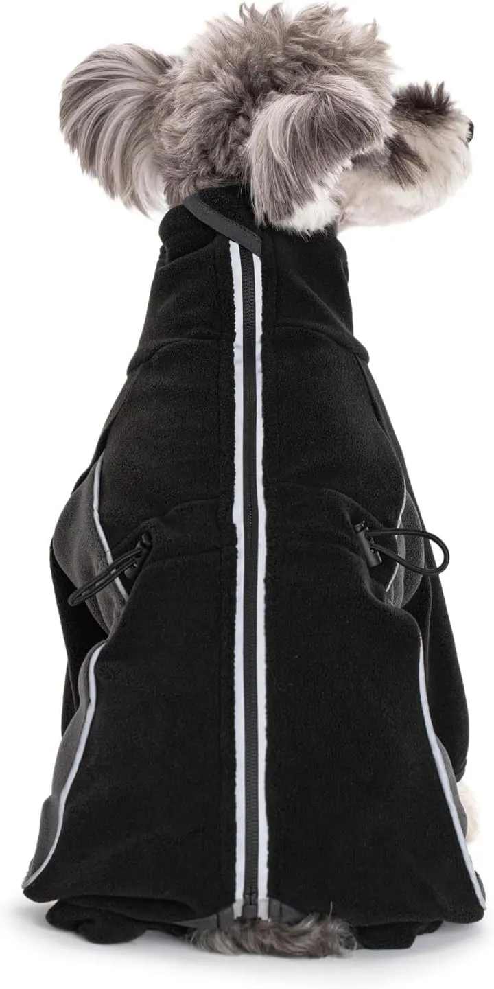 Petquares Fleece Dog Coat-Pullover Full Body Warm Dog Jumpsuit with Legs, Soft Pet Windproof Jacket for Small Dogs, Dog Bodysuit