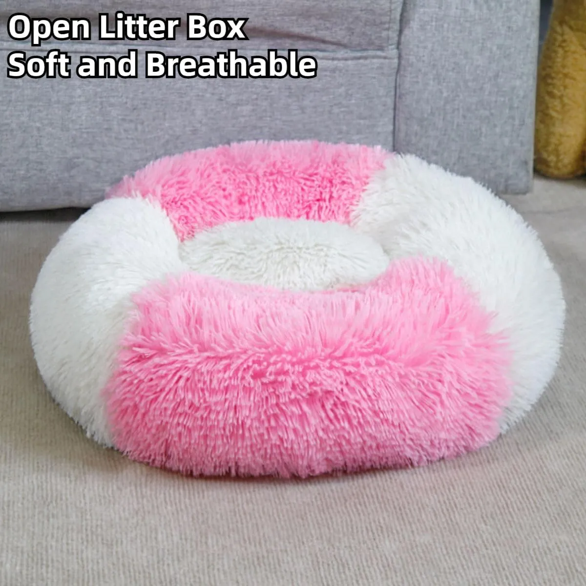 Plush Cat Mattress Round Pet Bed Cat Small Medium Large Dog Bed Soft Pet Sleeping Mat Kitten Puppy Nest Pet Mat Dog Houses (Coffee,Medium)