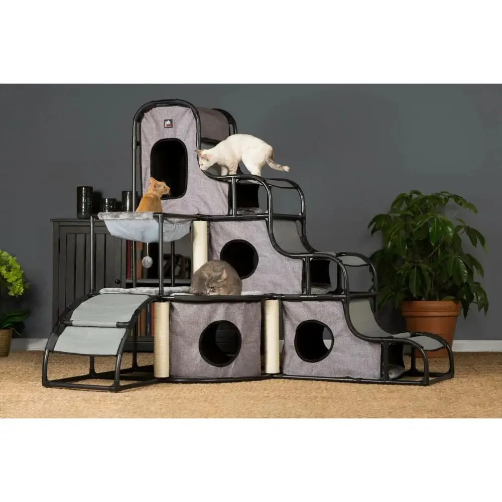 Prevue Pet Products Catville Cat Tower Gray Print