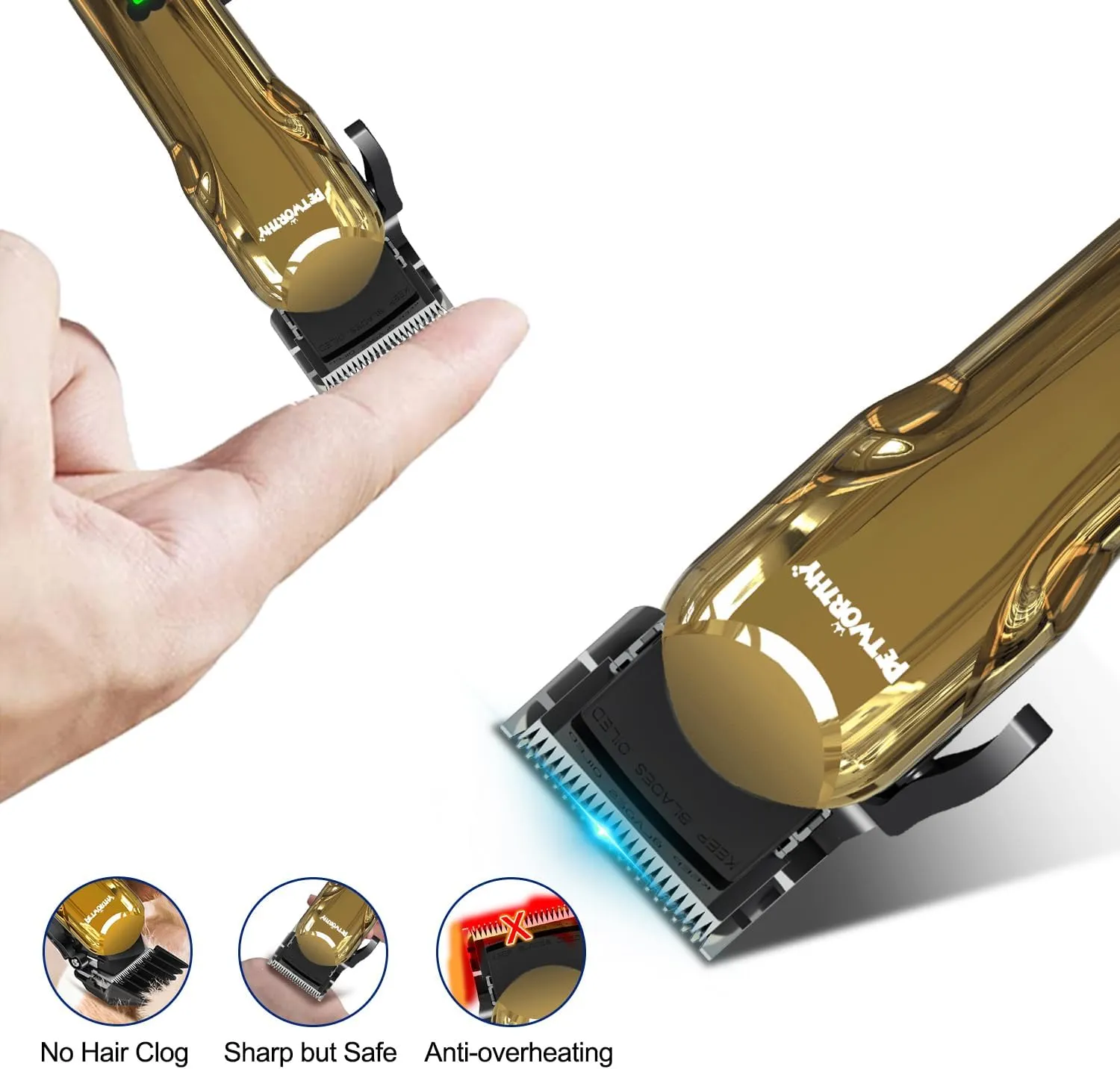 Quiet Dog Grooming Kit - 2000mAh Dog Clippers for Heavy Thick Hair Coats, Waterproof Rechargeable Cordless Clippers, Safe and Easy to Clean Pet Grooming
