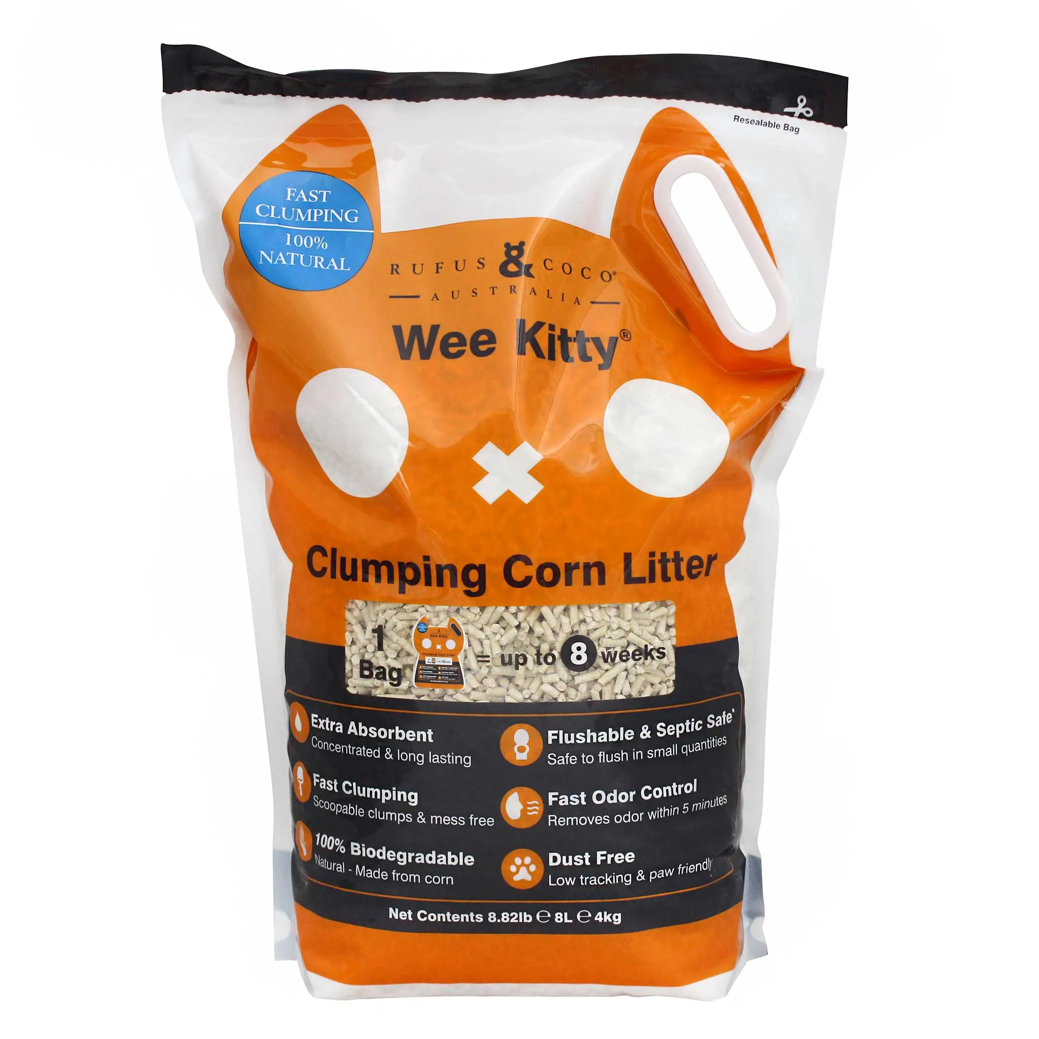 Rufus & Coco Wee Kitty Clumping Corn Cat Litter