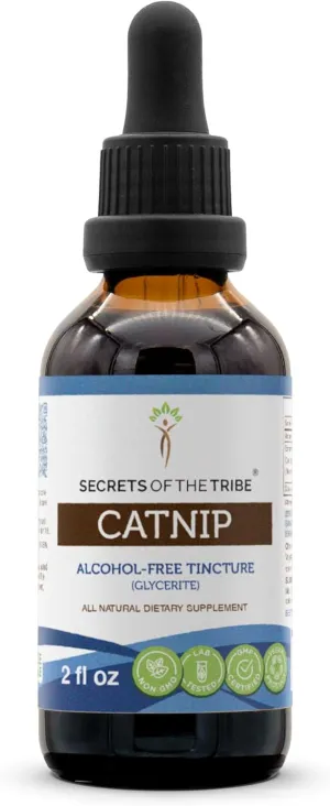 Secrets of the Tribe Catnip Alcohol-Free Liquid Extract, Catnip (Nepeta Cataria) Dried Leaf (2 FL OZ)
