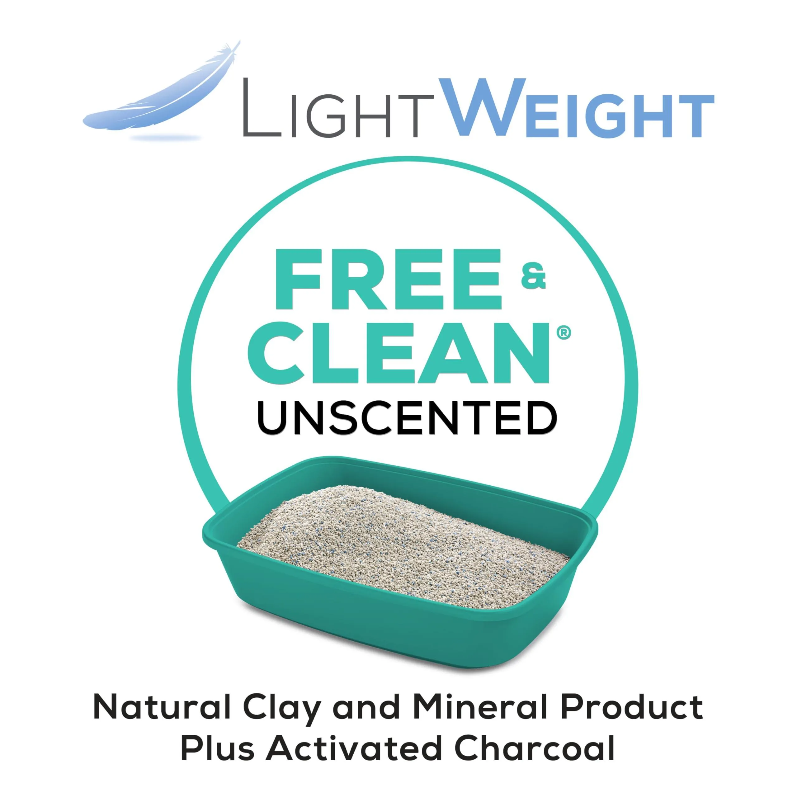Tidy Cats Free & Clean Cat Litter, LightWeight Unscented Multi-Cat - 5.44 kg Box