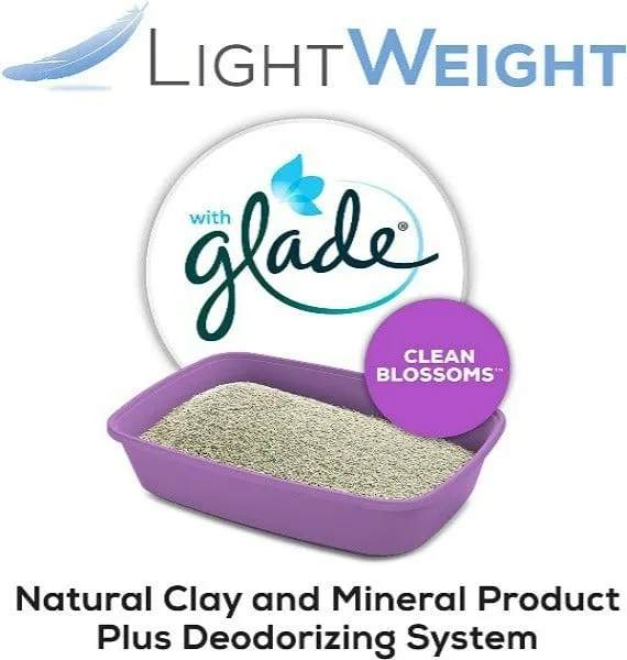Tidy Cats LightWeight with Glade Clean Blossoms Clumping Cat Litter, 2.72kg