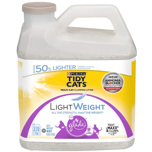 Tidy Cats LightWeight with Glade Clean Blossoms Clumping Cat Litter, 2.72kg