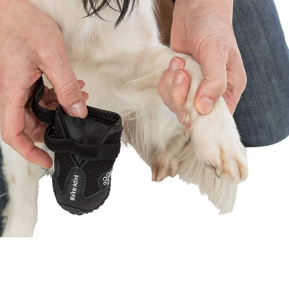 Trixie Walker Active Protective Boots For Dogs - Black - ( 2 Boots Covers 2 Paws Only)