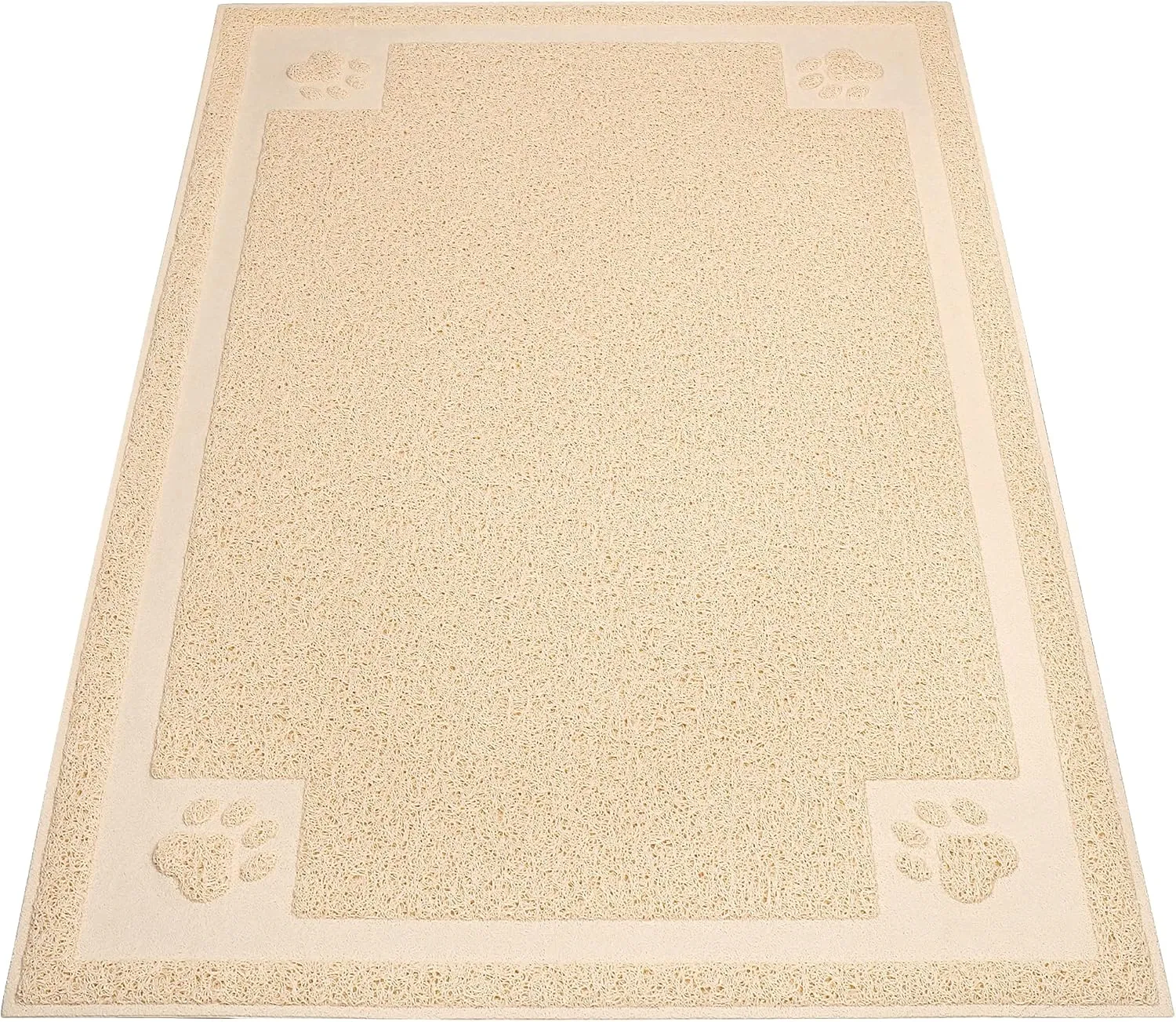 UPSKY Large Cat Litter Mat Trapper 35"23" Traps Litter from Box and Paws Scatter Control for Litter Box Soft on Sensitive Kitty Paws Easy to Clean (Beige)