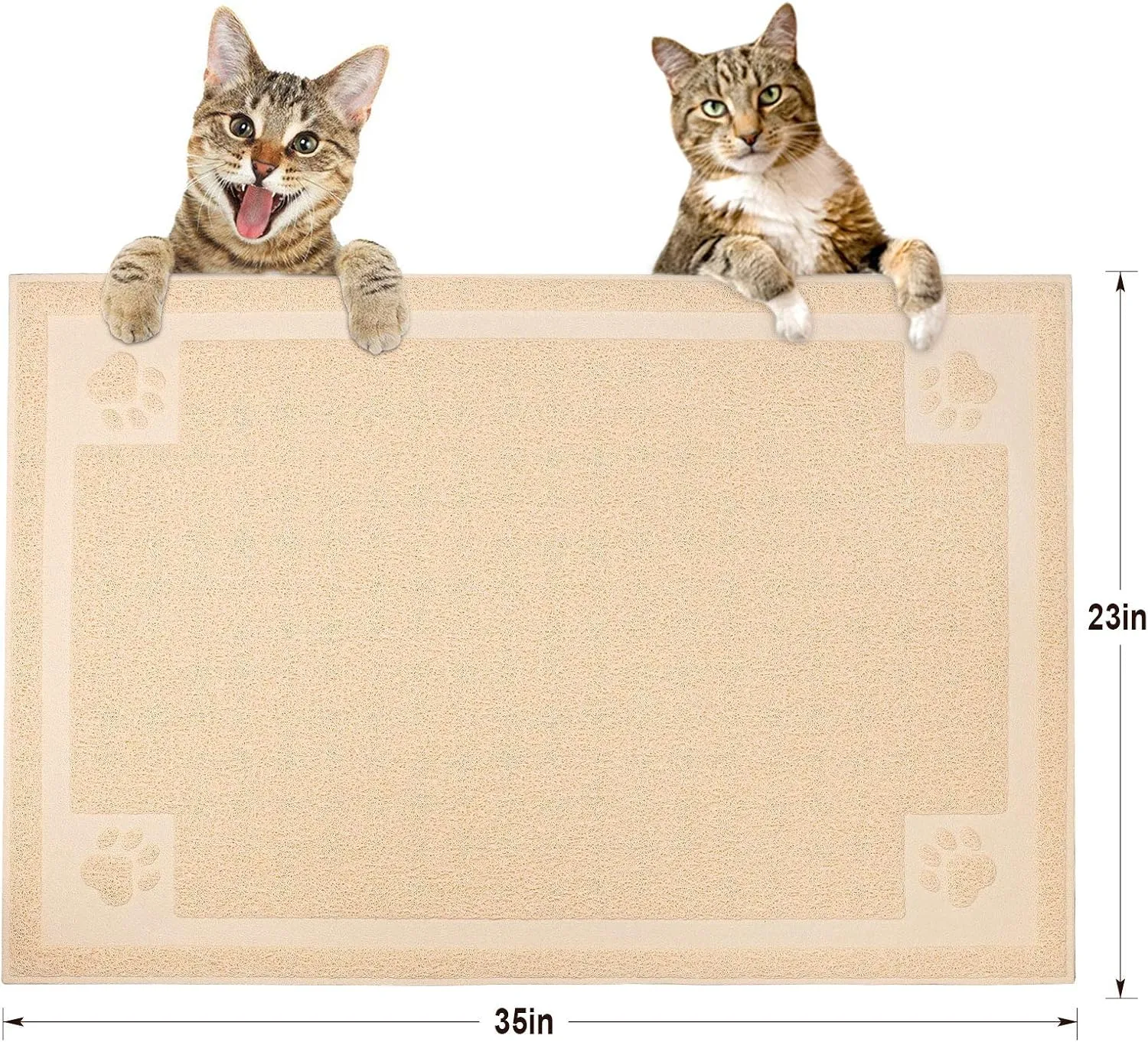 UPSKY Large Cat Litter Mat Trapper 35"23" Traps Litter from Box and Paws Scatter Control for Litter Box Soft on Sensitive Kitty Paws Easy to Clean (Beige)