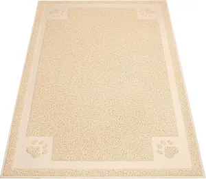 UPSKY Large Cat Litter Mat Trapper 35"23" Traps Litter from Box and Paws Scatter Control for Litter Box Soft on Sensitive Kitty Paws Easy to Clean (Beige)