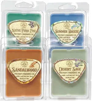 Wax Melts-Scented Wax Melts for Wax Warmers - Highly Fragrant Air Freshener - Nature Variety Pack 4 Pack Assorted Set of 6 Melt Cubes - Made in USA by Way Out West Candles