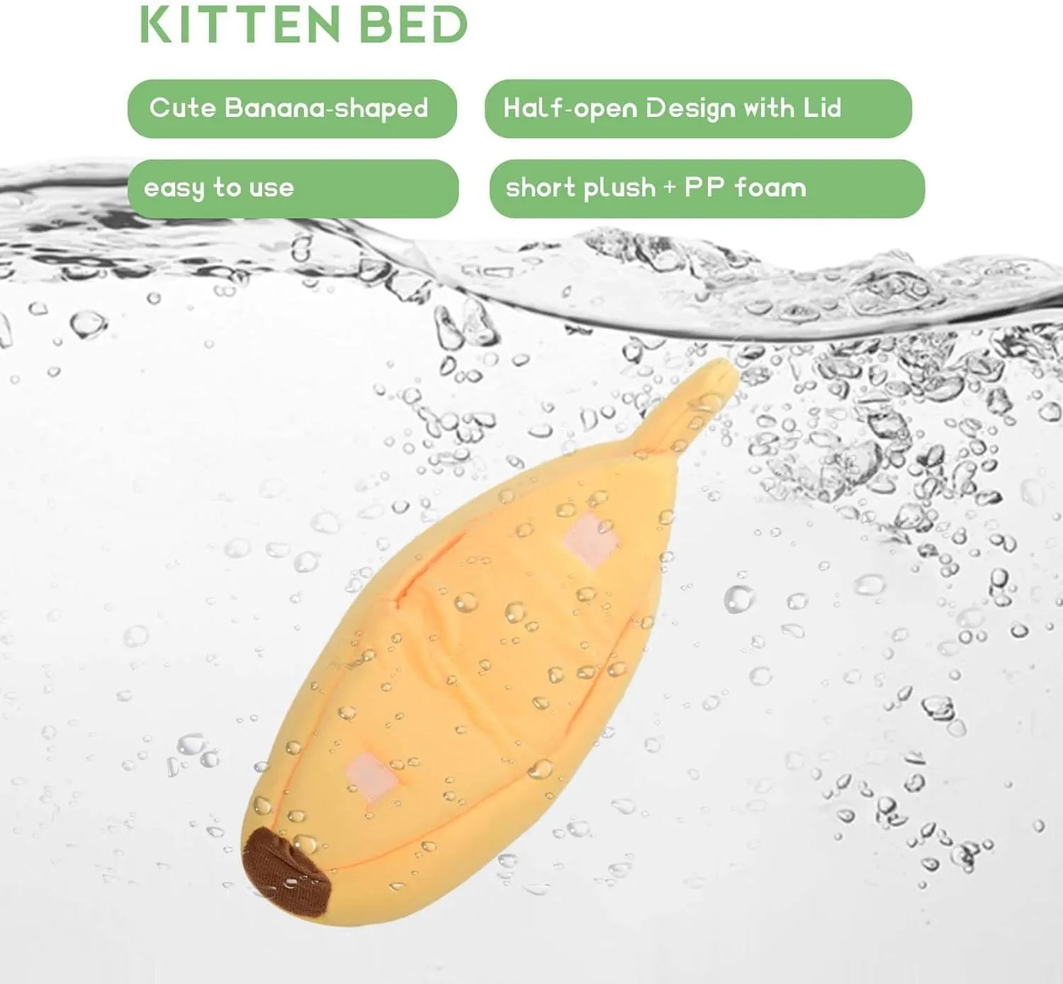 Yellow Banana Cat Bed, Cute Banana Puppy Pad Kennel Warm and Soft Pet Cat Supplies Kitten Puppy Bed