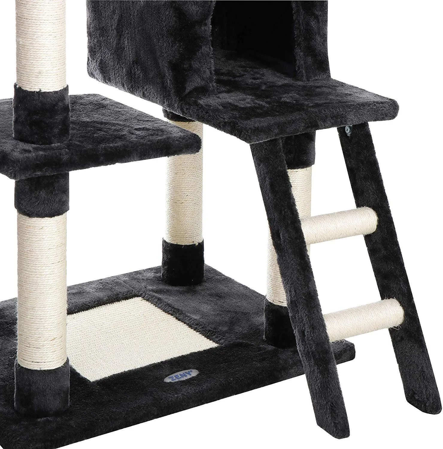 ZENY™ 61'' Cat Tree with Sisal Scratching Posts Perches Houses and Tunnel, Cat Tower Furniture Kitty Activity Center Kitten Play House