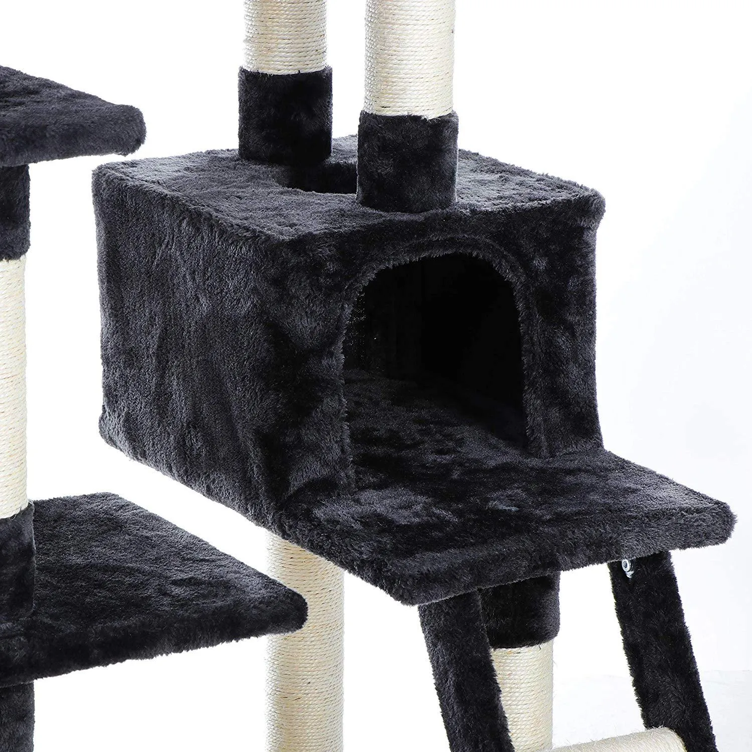 ZENY™ 61'' Cat Tree with Sisal Scratching Posts Perches Houses and Tunnel, Cat Tower Furniture Kitty Activity Center Kitten Play House
