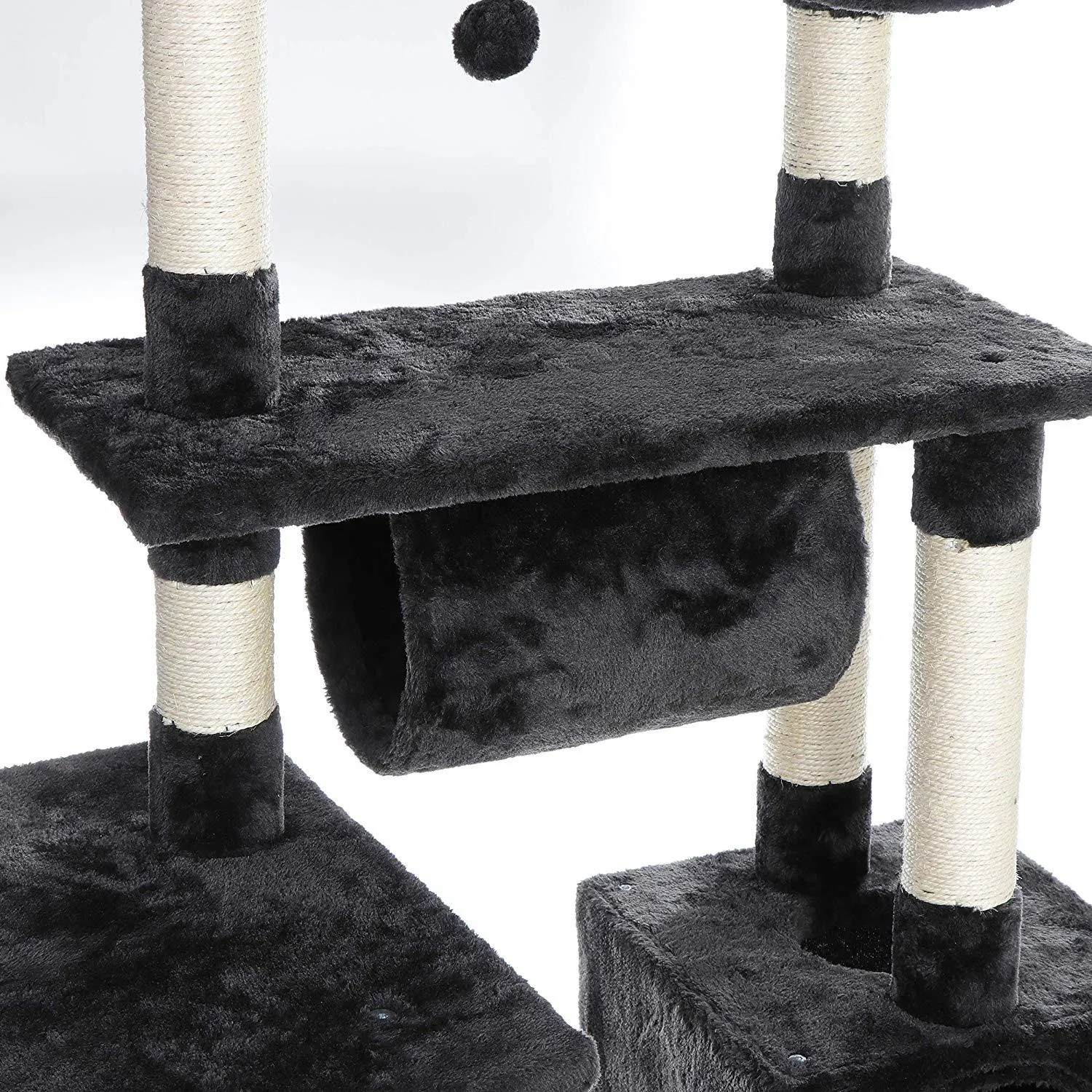 ZENY™ 61'' Cat Tree with Sisal Scratching Posts Perches Houses and Tunnel, Cat Tower Furniture Kitty Activity Center Kitten Play House