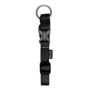 Zeus Adjustable Nylon Dog Collar - Black - Large - 2 cm x 36 cm-55 cm (3-4in x 14in-22in)