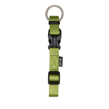 Zeus Adjustable Nylon Dog Collar - Olive - Large - 2 cm x 36 cm-55 cm (3-4in x 14in-22in)